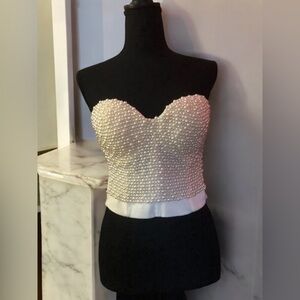 Off White/ Cream Women's Bralette with pearls accents NWT